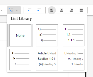 screenshot of List dropdown