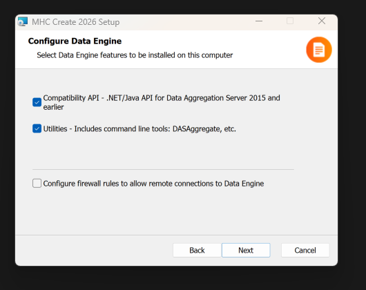 Configure Data Engine Screen