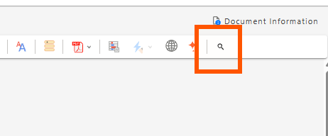 Find icon in toolbar