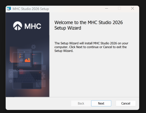 Welcome screen